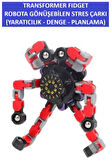 TRANSFORMERS DÖNÜŞTÜRÜLEBİLİR ROBOTİK STRES ÇARKI - ROBOTIC FIDGET SPINNER -RENK:KIRMIZI