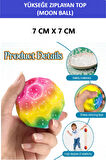 MOON BALL (YÜKSEĞE ZIPLAYAN TOP) - 7 CM - SÜPER EĞLENCELİ UZAY TOPU-DESENLİ - SPACE BALL BOUNCY BALL