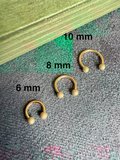 316 L Cerrahi Çelik Cancanlı Top 3mm x 6mm x 1.2mm Altın Halka Piercing