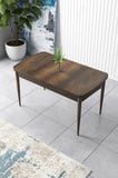 Zen Serisi 80x132 Mdf Açılabilir Barok Ahşap Desen Masa Takımı Ve 4 Siyah Sandalye