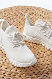 Dm-501 Beyaz Bağcıklı Failon Taban Günlük Spor Ayakkabı
