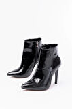 Vrt-4802 Siyah Kroko Yüksek İnce Topuklu Fermuarlı Kadın Bot