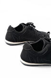 Rs-01 Siyah Süet İnce Taban Günlük Spor Ayakkabı