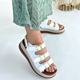 Jatay Beyaz Cilt Sandalet