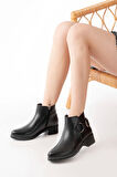 270-3030 Siyah Toka Aksesuarlı Fermuarlı Günlük Kadın Bot