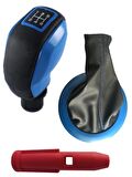 Otozet - Megane 2 Spor Vites Topuzu ve Vites Körüğü Lacivert Detaylı Set