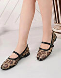 Leopar Fileli Şık Günlük Comfort Trend Rahat Meri Ceyn Babet