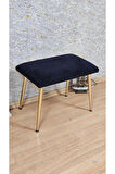 Tedy Kumaşlı 60 cm x 38 cm Gold Sivriltme Ayaklı Oturak