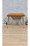 Tedy Kumaşlı 60 cm x 38 cm Gold Sivriltme Ayaklı Oturak