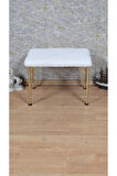 Tedy Kumaşlı 60 cm x 38 cm Gold Telli Ayak Oturak