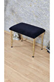 Tedy Kumaşlı 60 cm x 38 cm Gold Telli Ayak Oturak