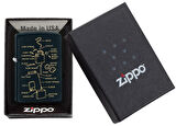 Anatomy Of Zippo Lighter Black Matte Dizayn Çakmak