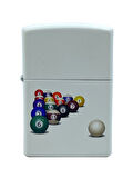Zippo 8 Ball White Matte Dizayn Çakmak