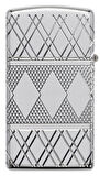 Zippo Diamond Pattern Dizayn Armor® Kasa Slim Çakmak