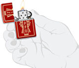 Zippo Metallic Red Logo Dizayn Çakmak