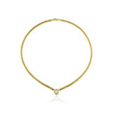 Oval Taşlı Balık Sırtı Kolye ZKU107
