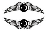 Ayyıldızlı Kanat Oto Yan Cam Sticker 20 x 5 cm Sağ/Sol 2 Adet