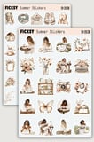 Boho Tarzı İlkbahar Yaz Sticker Seti - 50 Adet Etiket Çıkartma