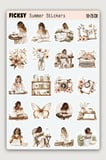 Boho Tarzı İlkbahar Yaz Sticker Seti - 50 Adet Etiket Çıkartma
