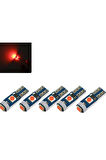 Femex 5 Adet T3-T4-T5 Duy Uyumlu Mini Led Ampul Kilometre Gösterge Ambians Aydınlatma Kırmızı