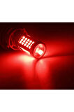 Femex 93 Tek Duy Led PR21W Tip BA15S 66 Ledli Düz Tırnak Mercekli Kırmızı