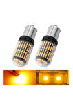 Femex 93 Tek Duy Led PY21W Tip BAU15S 144 Ledli Yakın Tırnak Turuncu