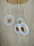 Şık Tarz Modern LED Avize Gold Ledli Salon Avize