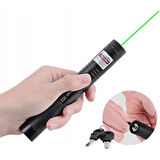 Powermaster OM-1201 18650 Pilli Şarjlı Anahtar Emniyetli Yeşil Lazer Pointer (50 km)