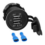 IC-266C PANO TİPİ USB 8-32V GİRİŞ 5V 1A / 5V 2.1A ÇIKIŞ KULAKSIZ 30MM USB