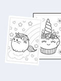 Unicorn Boyama Kitabı (20 Tam Sayfa), (Sticker)