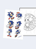  Sonic (Kirpi Sonik) Boyama Kitabı (20 Tam Sayfa), (Sticker Hediyeli)