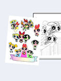 Powerpuff Girls Boyama Kitabı (20 Tam Sayfa), (Sticker Hediyeli)