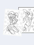 Harley Quinn & Joker Temalı Çocuklar İçin Boyama Kitabı (20 Tam Sayfa Resimli Boyama Kitabı)