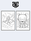 Batman Temalı Çocuklar İçin Boyama Kitabı (20 Tam Sayfa Resimli Boyama Kitabı)