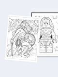  Wonder Woman Temalı Çocuklar İçin Boyama Kitabı (20 Tam Sayfa Resimli Boyama Kitabı)