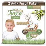 Baby Turco Bebek Bebek Bezi 2 Aylık Paket 7 Numara 20-30 kg 168 Adet