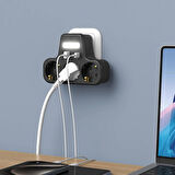 3’lü Duvar Tipi Akım Korumalı Priz | 2 USB-A + 2 Type-C Girişli | LED Gece Lambalı Akıllı Çoklu Priz