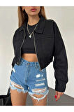 FERMUARLI CROP KOT CEKET