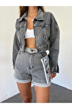 FERMUARLI CROP KOT CEKET