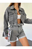 FERMUARLI CROP KOT CEKET