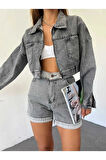 FERMUARLI CROP KOT CEKET