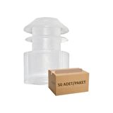 Zürih Deney Tüp Kapağı Beyaz - 16 mm Tüp Için Kanatlı 50 Adet Kapak