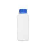 Plastik Kare Şişe 1000 ml - Mavi Kapaklı - 5 Adetlik Set