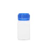 Plastik Kare Şişe 250 ml - Mavi Kapaklı Şişe 5 Adetlik Set