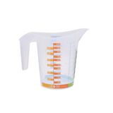 Kulplu Plastik Beher 1000 ml - Renkli Ölçüm Skalası - Sıfır Ürün - 1 Adet/Paket