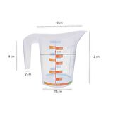 Kulplu Plastik Beher 500 ml - Renkli Ölçekli -  1 Adet/Paket