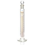 Cam Çalkalamalı Mezür 250ml - Cam Tıpalı Sertifikalı -  Taksimat Aralığı:2.0 ml - 100% Borosilikat