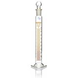 Cam Çalkalamalı Mezür 100ml - Cam Tıpalı Sertifikalı -  100% Borosilikat - Taksimat Aralığı:1.0 ml