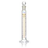 Cam Çalkalamalı Mezür 50 ml - Cam Tıpalı Sertifikalı - 100% Borosilikat -  Taksimat Aralığı:1.0 ml