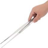 Penset 30cm Paslanmaz Çelik - Aşçı Cımbızı Düz-Küt Uç - Kimyasal ve Isıya Dayanıklı